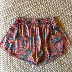 Simply Southern Pink Tropical Pineapple Athletic Shorts